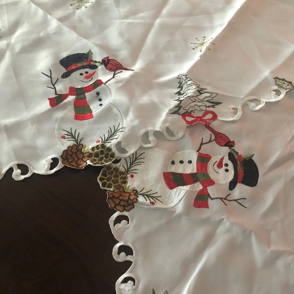 🥧🔥 Snowman Embroidered Layover Curtain